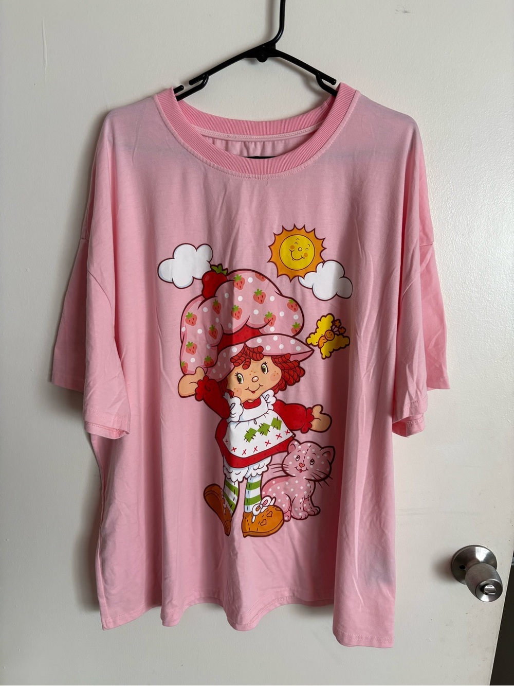 ROMWE Kids Pink Strawberry Girl Graphic Tee